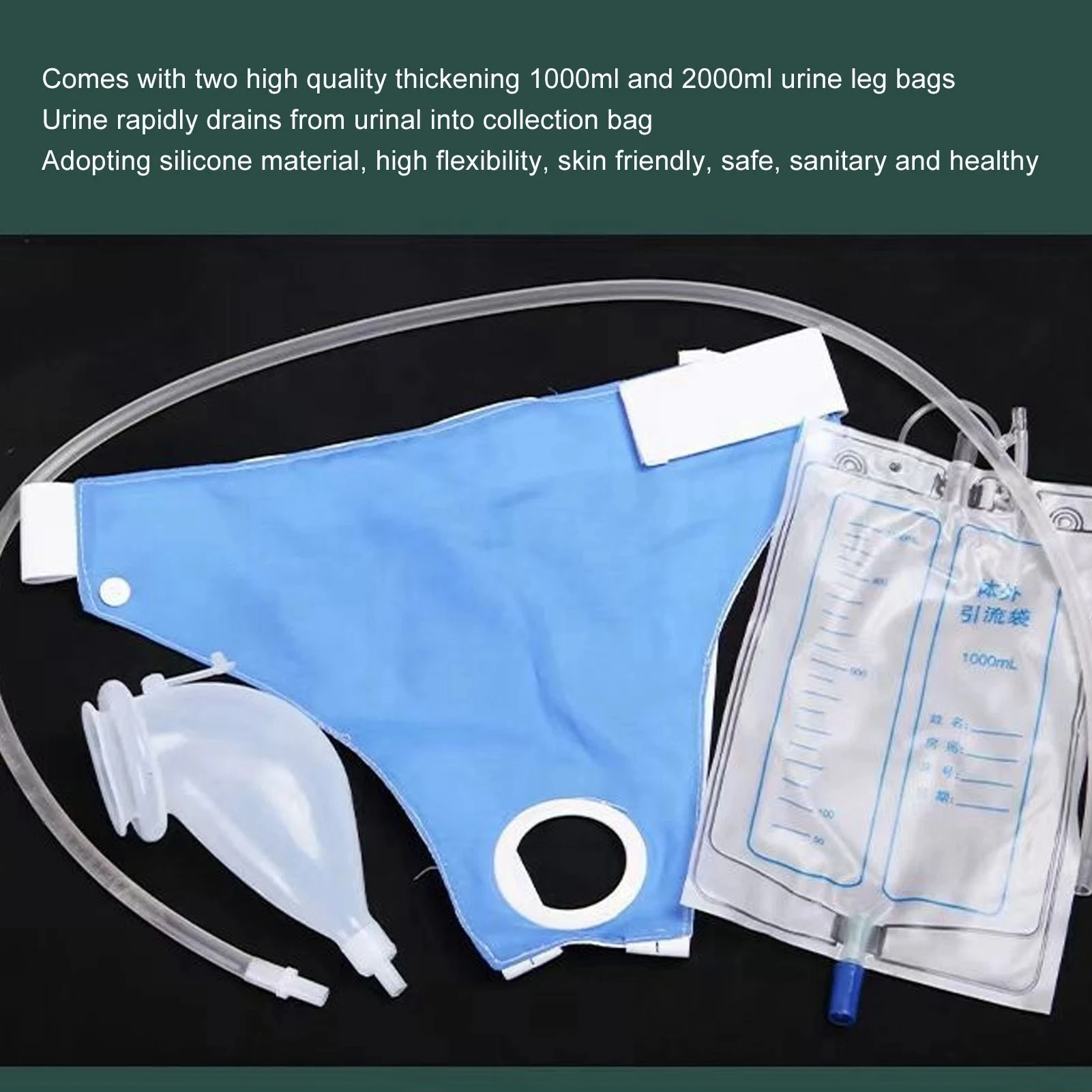 Urine collection bag Urine Collector Silicone Reusable Ergonomic Male Urine Collection Bag for Bedridden Patients