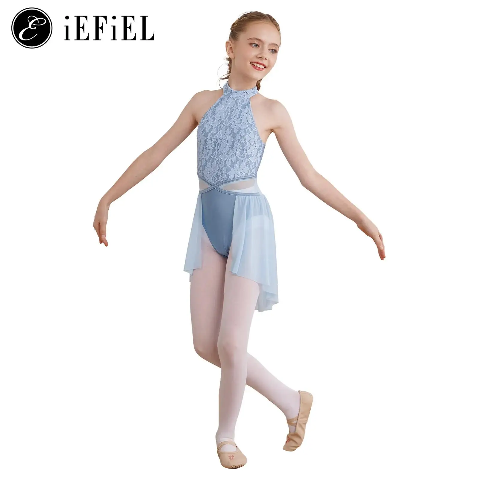 

Kids Girls Floral Lace Lyrical Ballet Dance Dress Gymnastics Leotard Modern Contemporary Sweetheart Ballerina Dancewear