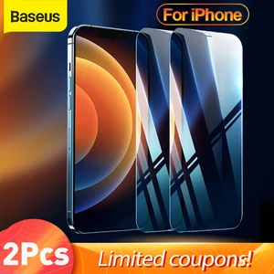 Baseus 2Pcs Tempered Glass For iPhone 13 Pro Max Protector For iPhone 12 11 Pro Max Glass Tempered Film Screen Protector Glass
