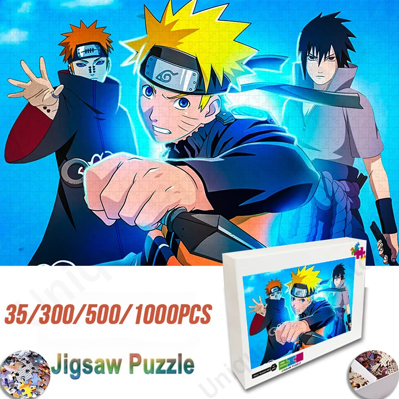 

35/300/500/1000 Pieces Anime Naruto Sasuke Uzumaki Jigsaw Puzzle Wooden Jigsaw Diy Manual Jigsaw Educational Toys Puzzles Gifts