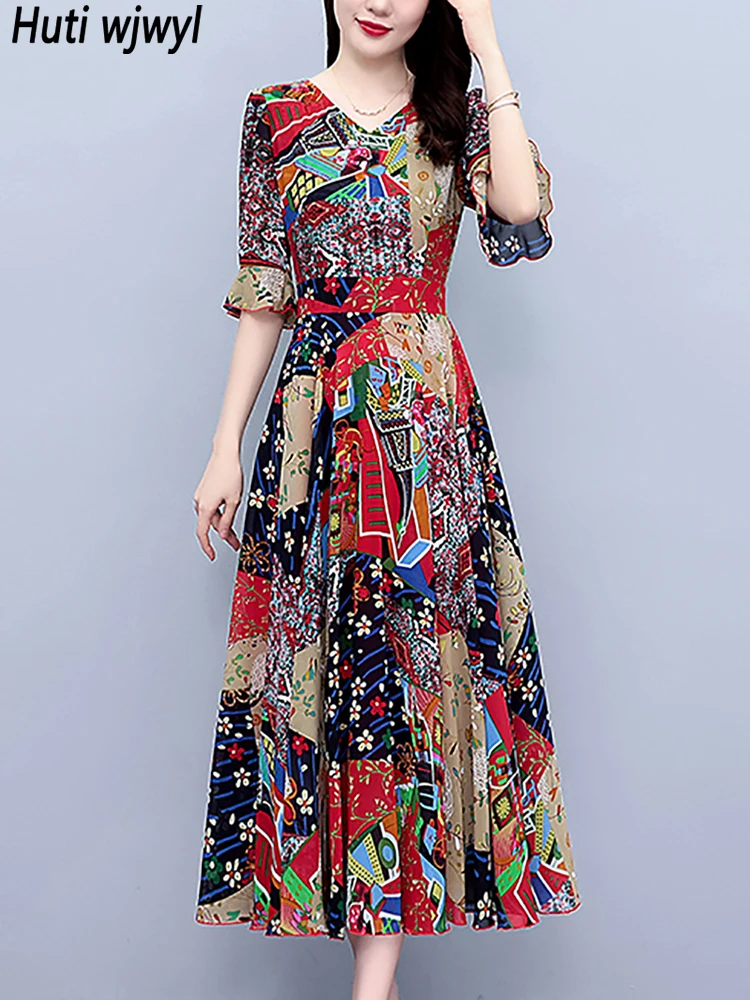 Chiffon Casual Dress.2024-Chiffon-Casual-Holiday-Boho-Beach-Long-Sundress-Women-Elegant ...