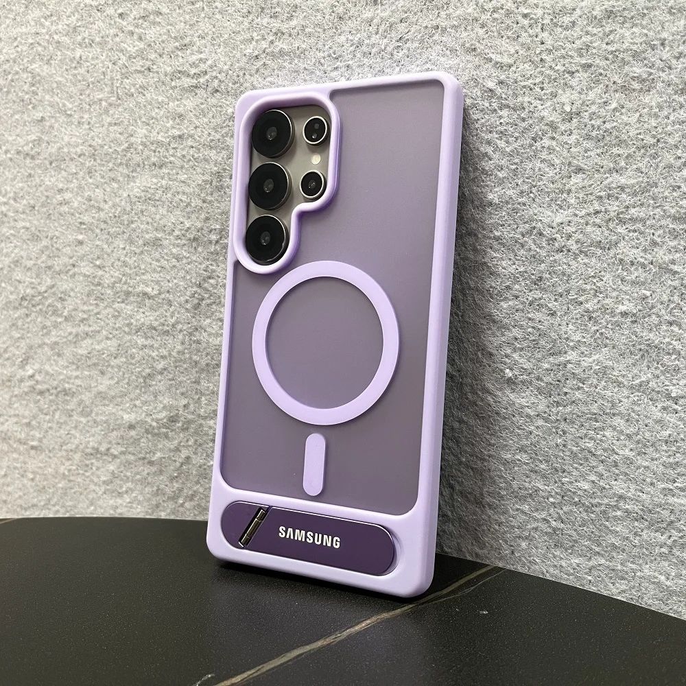 Transparente Handyhülle mit Halterung für Samsung Galaxy S26 S25 S24 S23 Ultra Plus, magnetische kabellose Ladekompatible Schutzhülle – Detail 9