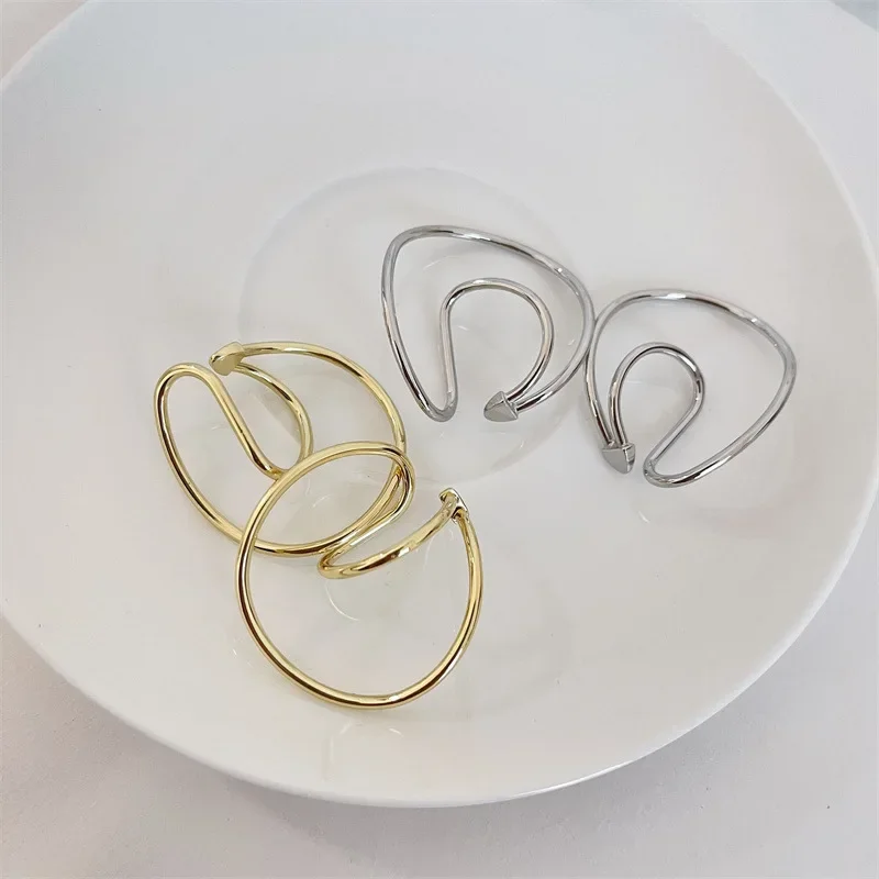 Double Hooping Ear Cuff Irregular Curve Clip Cartilage Lobe Stacking No Piercing Dainty Earrings for Women&Men Fashion Gift