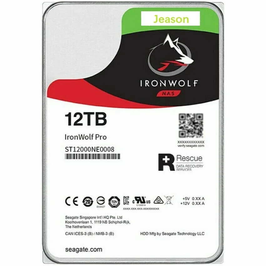 מקצועי ironwolf pro 12tb 7200rpm sata 6 gb/s 3.5 "nas hdd st12000ne0008