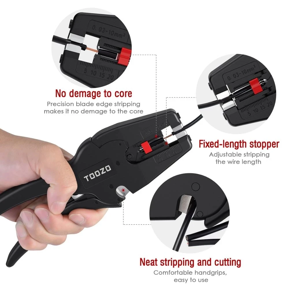 Automatic Wire Stripper and Cutter,Heavy Duty Wire Stripping Tool 2 in 1 for Wire Stripping,Cutting 5-20mm/(0.25-0.75inch) image 5