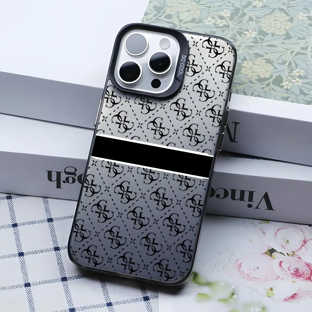 Luxury Silver Shell Phone Case with Stylish Letter Design