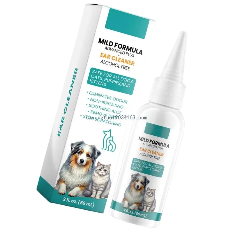 2oz Natural Pet Ear Drop Prevents Itching and Ear Odors Earmites Cleanser Liquid
