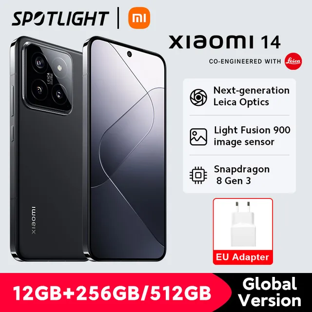 Xiaomi-Smartphone 14 version globale, 256 Go, 512 Go, 120Hz, écran AMOLED 6.36 ", Snapdragon 8, Isabel 3, appareil photo Leica 50MP, charge rapide 90W 6