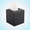 Black Pu Paper Holder Square Tissue Box Napkin Storage Towel Container Home Office Hotel Room ganization 4