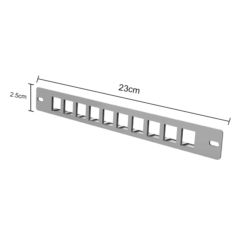Network Patch Panel 10-Port 1U Empty Blank For Standard Keystone Rack Mount