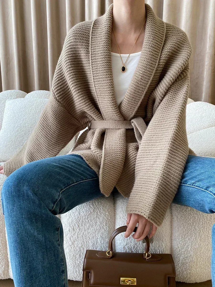 売れ筋商品|||カスパー ニット&セーター アウター レディース Women's Solid Soft-Edge A-Line Cardigan Sweater Valencia AMONIDA Long Sleeve Knitted Cardigan Sweater Pure Color Soft