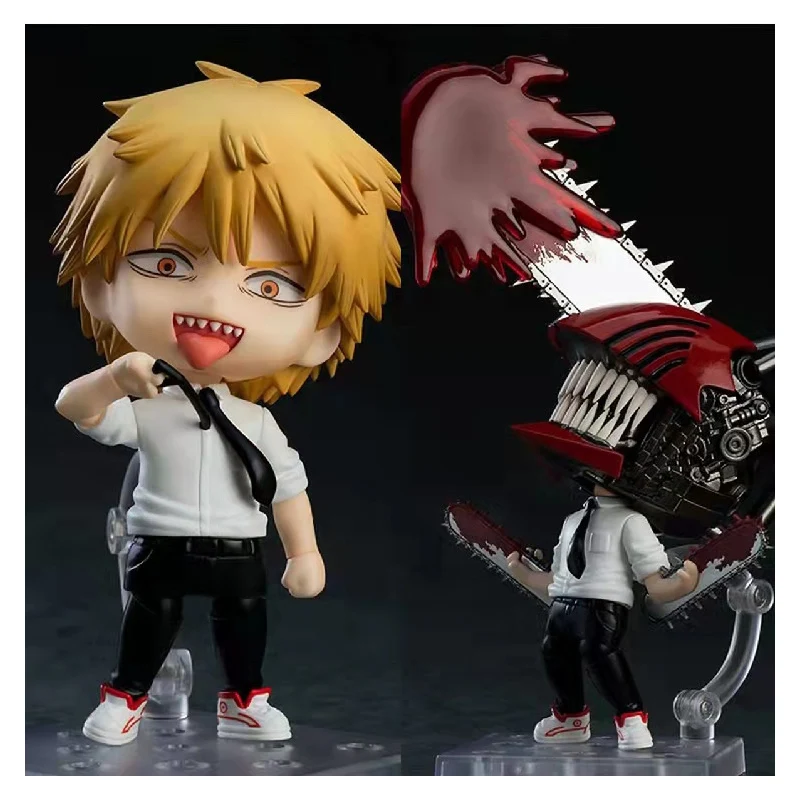 

10Cm Anime Chainsaw Man Figure Pochita Power Electric Times Kawaii Q Version Figural Toys Car Decoration Pvc Model Doll Gift