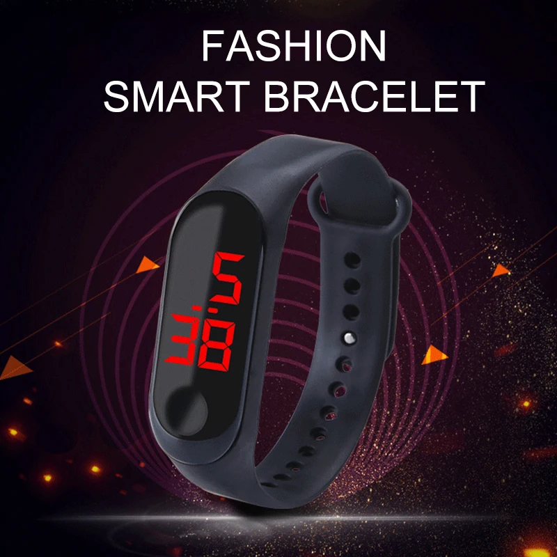

LED Digital Watch Fashion Student Watch Boys and Girls Sports Watch Digital Electronic Watches Bracelet Silicone Wrist Gift