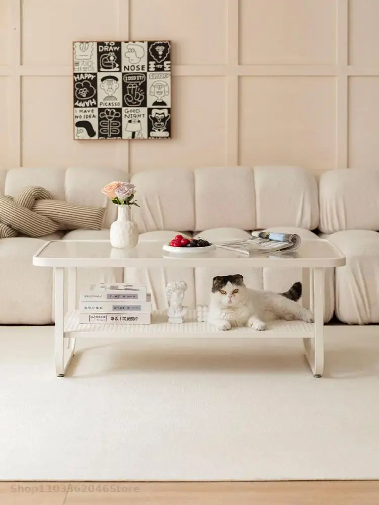 Coffee Table Living Room Household Small Apartment Modern Simple Sofa Double-layer Tea Table Tempered Glass