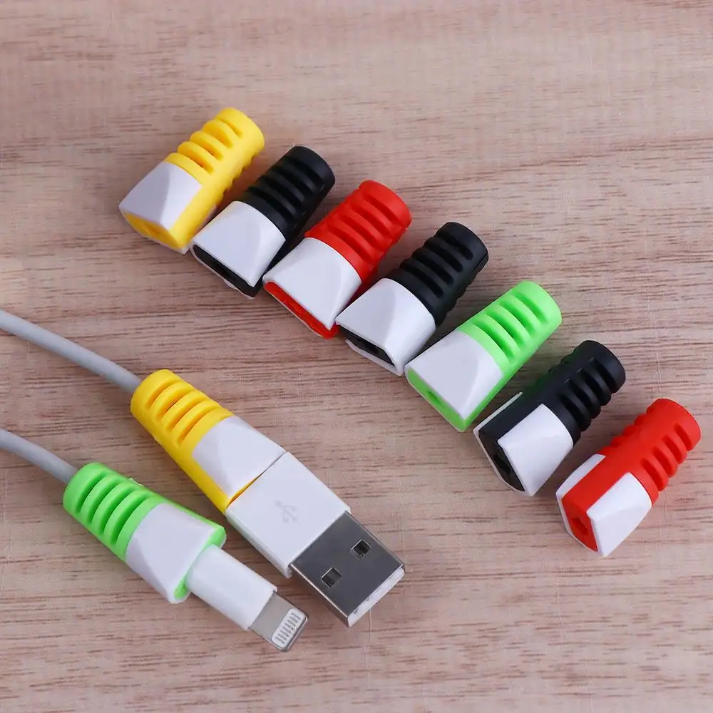 12 Pieces Charger Cable Saver Cable Wire Protector USB Data Cable  Protective Anti Break Cover Sleeve Compatible for iPhone Charging Cable  Color Random