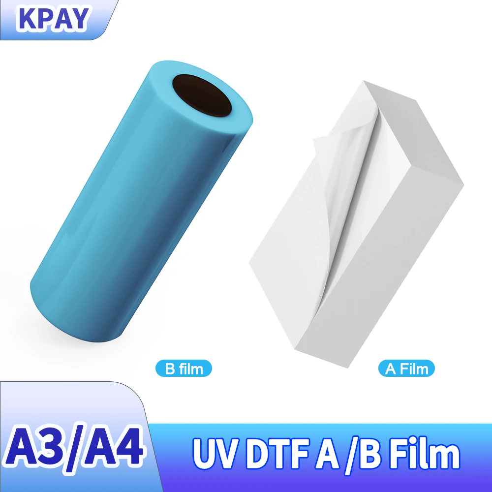 UV DTF B 필름 A3/A4 UV 전사 필름 UV DTF 프린터용 유리 세라믹 금속 크리스탈 UV DTF 스티커 필름