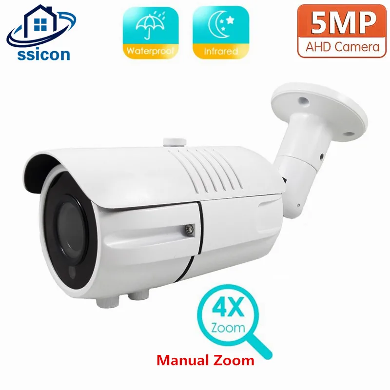 5MP Outdoor Security AHD Camera 2.8-12mm Manual Zoom Lens Waterproof HD Bullet CCTV Camera IR Night Vision