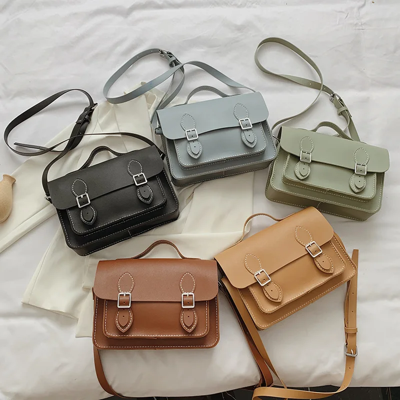 DIY Leather Cambridge Bag Handmade Sewing Women Crossbody Shoulder Bag Handcrafted Semi-finished Kit Blue Red Black Green Custom