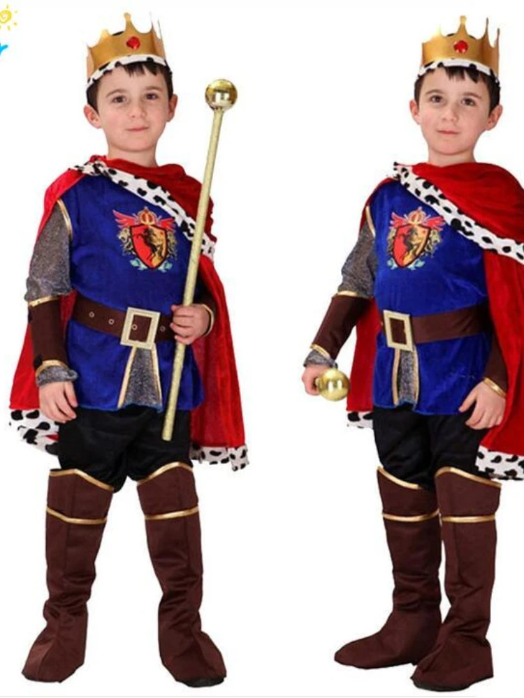 Kid's Frozen Prince Hans Cosplay Costume Children Outfit Halloween Uniform 