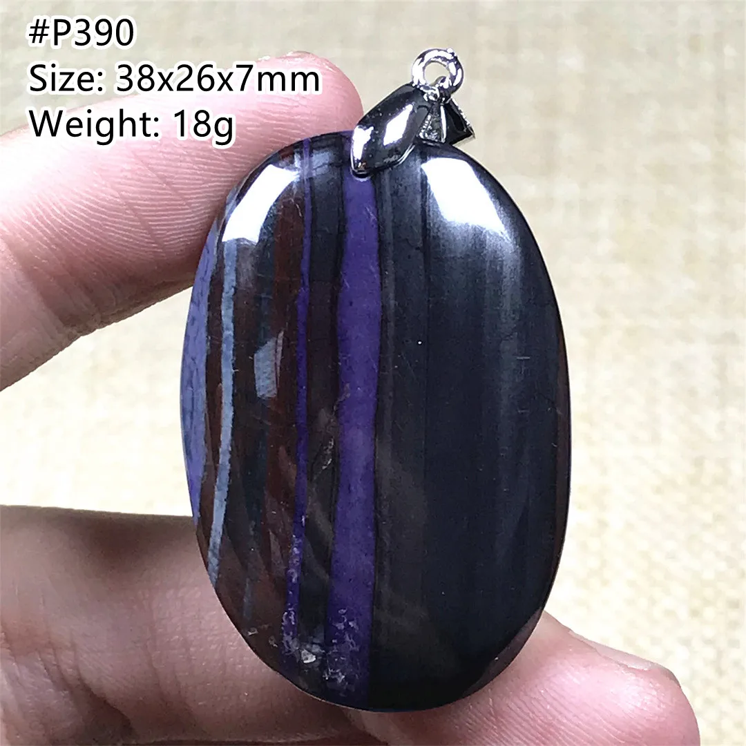 

Natural Sugilite Pendant Jewelry For Women Men Healing Luck Gift Silver Purple Crystal 38x26x7mm Beads South Africa Stone AAAAA