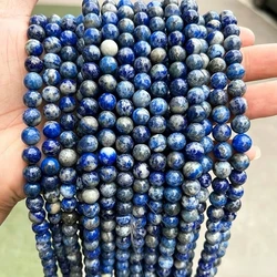 Natural Southern Jade Dark Stone Beads for Jewelry Making - Round Spacer Jasper Beads in Various Sizes (Lapis lazuli)