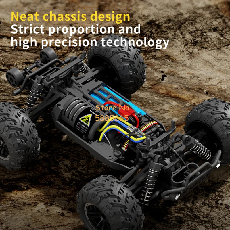 1:14 70KM/H High Speed Drift Alloy Remote Control Truck 2.4G 4WD Lighting Control Speed Adjust Shock Absorption RC Car Truck Toy 3