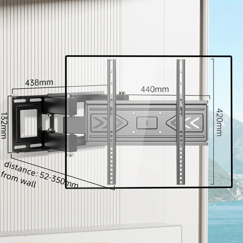Supporto TV Da Parete Full Motion – Per TV 14-60 Pollici – Inclinabile, Girevole, Con Braccio Estensibile – Max VESA 400x400