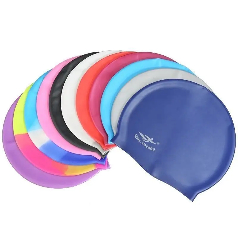 2023 силиконовая шапочка для купания, женская, мужская, водонепроницаемая, разноцветная, с длинными волосами, Спортивная, высокоэластичная, для взрослых, шапка для бассейна