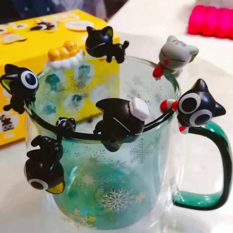 

Chinese Original Style Luo Xiao Hei Cat Toys Lovely Pets 1 PCS Mini Figures Desktop Kids Toy Cup Decoration Anime Model ZL550