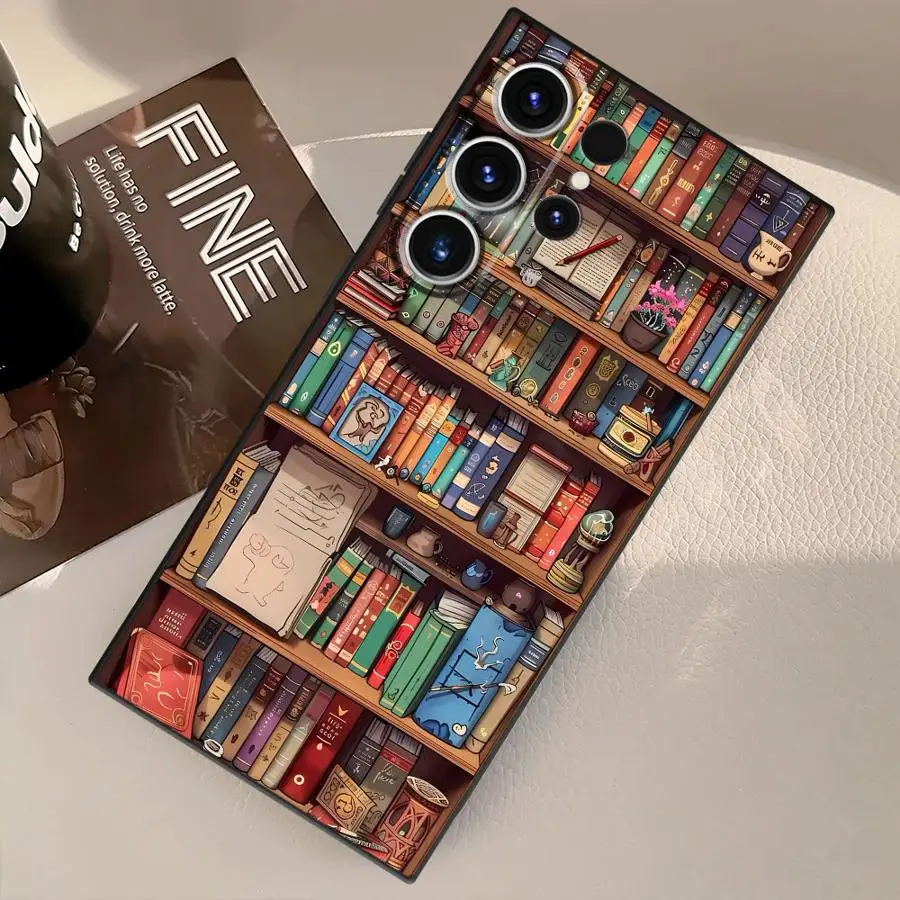 Whimsical Bookshelf Print Soft Phone Cover Case