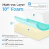 10 Cooling Gel Memory Foam Medium Firm Mattress Cool Sleep Pressure Relief Certified Mattress-in-a-Box Kids and Adults No Fiberg 3