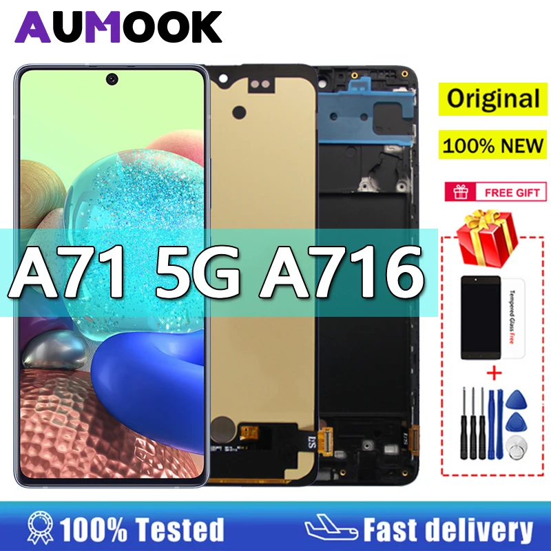 

6.7"Original AMOLED Display For Samsung Galaxy A71 5G A716F LCD Display Touch Screen Digitizer Assembly For Samsung A71 5G LCD