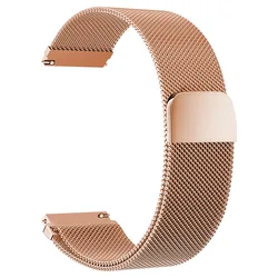 22mm Stainless Steel Milanese Magnetic Smart Watch Strap Bracelet for OPPO Watch 4 Pro (Rose Gold)