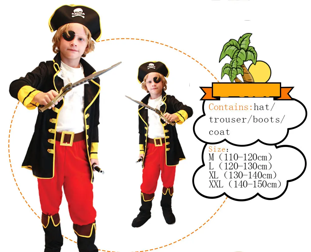Pirate Costumes Children's Halloween for Boy Kids