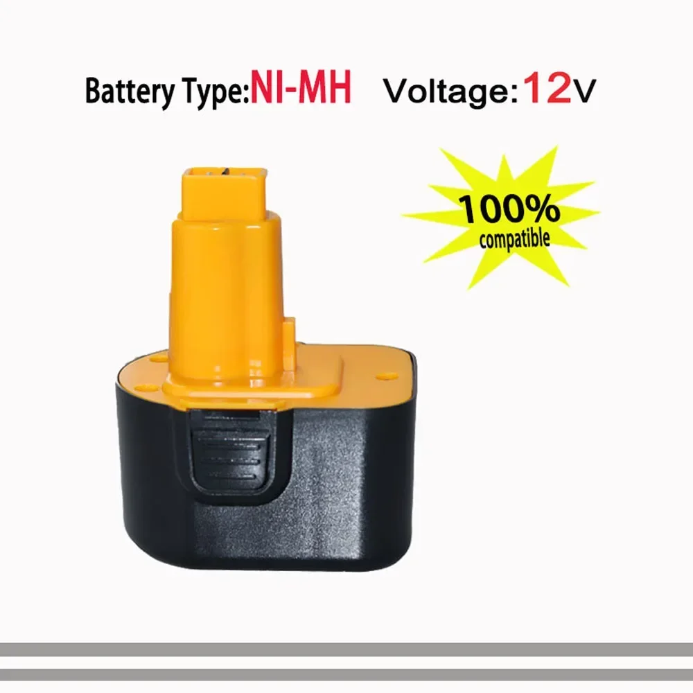 12V 4800mAh Ni-MH battery For Dewalt DE9071 DC9071 DE9074 DE9075 DE9501 DE9072 12V Battery Power Tool 2