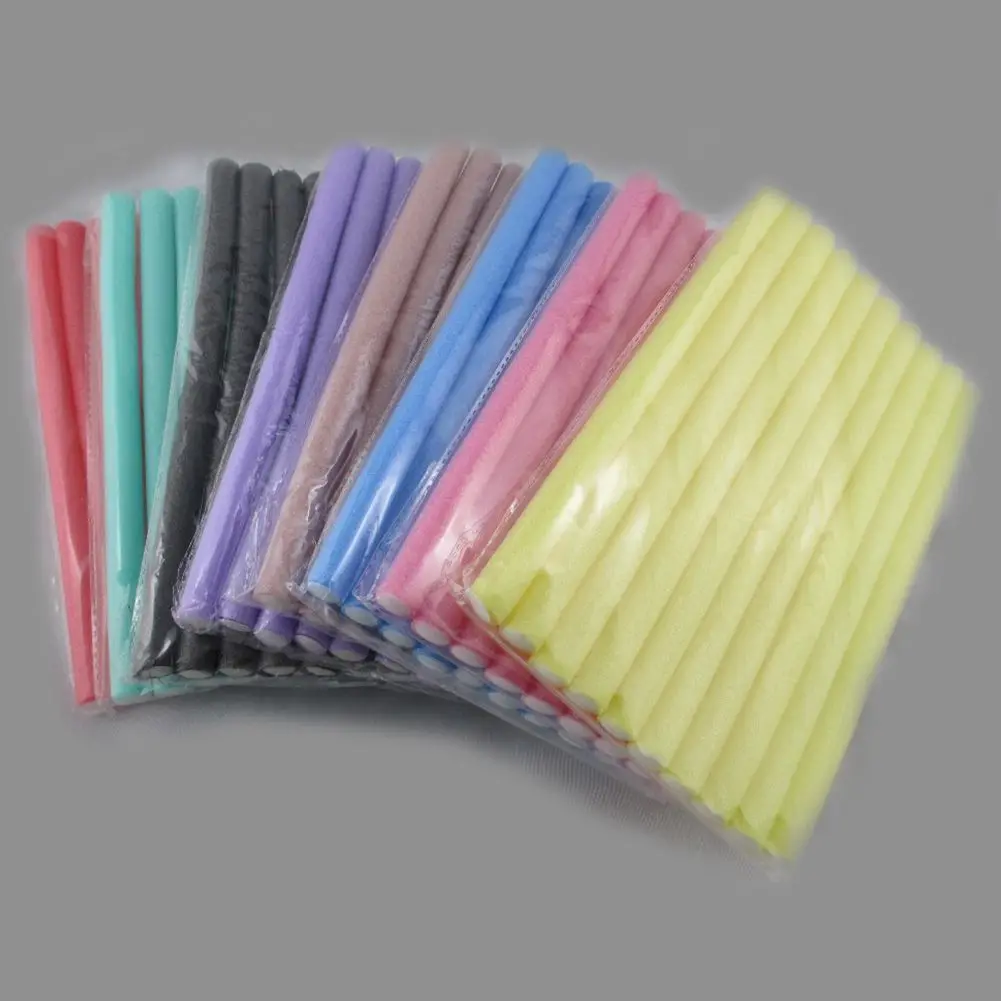 ping 10pcs Lot Curler Makers Soft Foam Bendy Twist Curls DIY Styling Hair Rollers Tool for Women Accessories hair styling tool hair curling tools