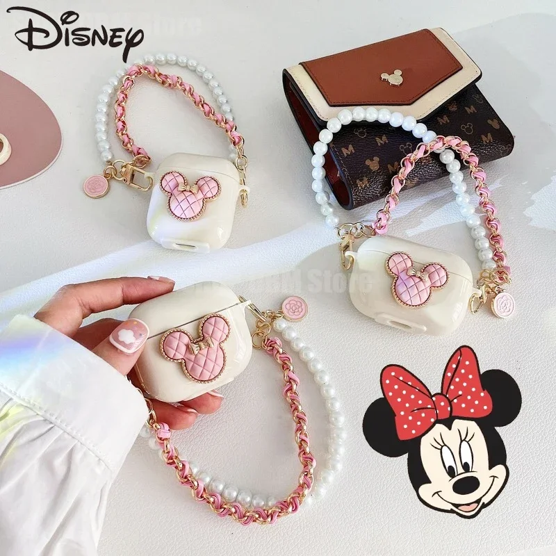 Disney Minnie Lotso Silicone Case for Apple AirPods 1 2 Pro 3 Case Soft Protective Cover Earphone Accessories Keychain Bracelet