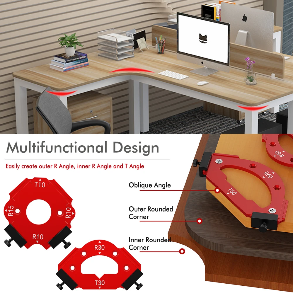 Radius Jig for Precision Woodworking, Reusable Corner Positioning Tool