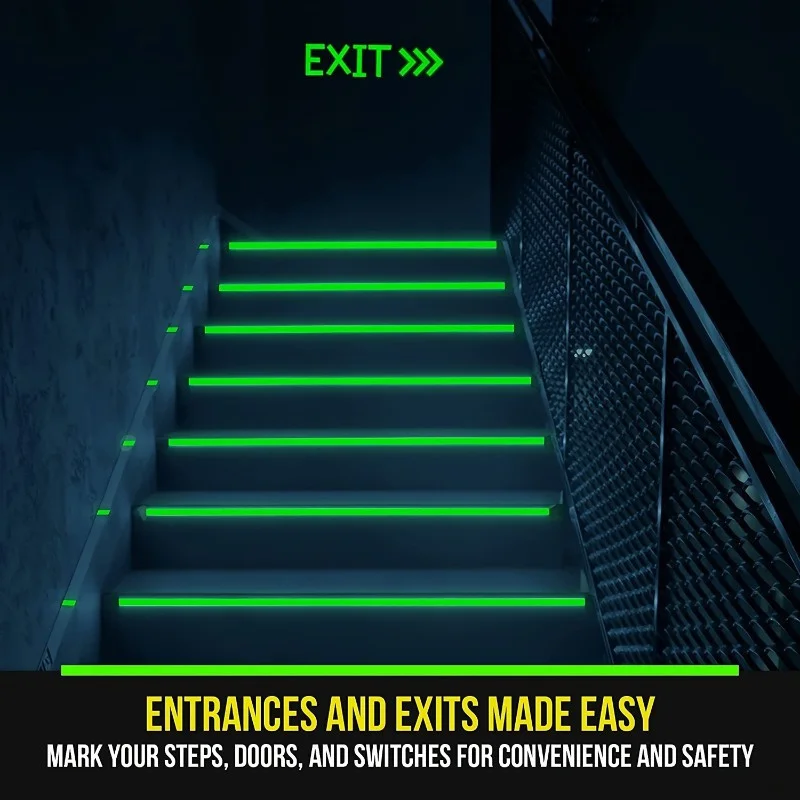 1 Roll of Luminous Safety Tape-Self-Adhesive Luminous Tape for Home Decoration and Safety Warning