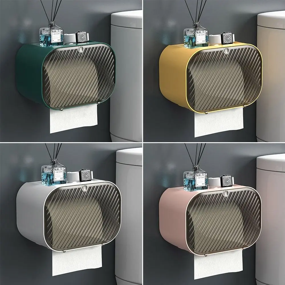 

Настенный держатель для туалетной бумаги, аксессуары для ванной комнаты, водонепроницаемый контейнер для салфеток без отверстий, пластиковый контейнер для бумаги для кухни