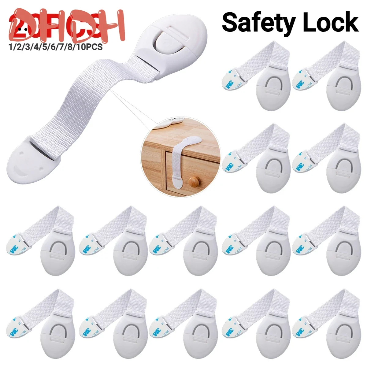 1-20PCS Child Safety Lock Baby Safety Protection Drawer Door Cabinet Cabinet Lock Plastic Protection Kids Door cabinet lock,child lock,safety lock