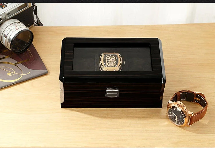 Luxury Wood Grain Watch Box 3 Slots Velure Quartz automatic Mechanical Series Storage Smooth Surface Watch Box Jewelry Gift