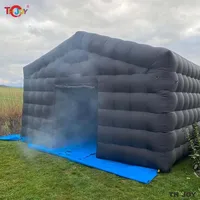 8x6m Black Inflatable Nightclub Tent with Disco Light N Fog Machine Portable Carnival Inflatable Party Tent House 1
