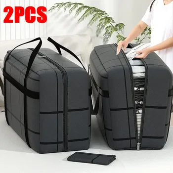 Thickened Waterproof Moving Bag Super Large Capacity Striped Storage for Moving And Traveling Organizer Storage Bag