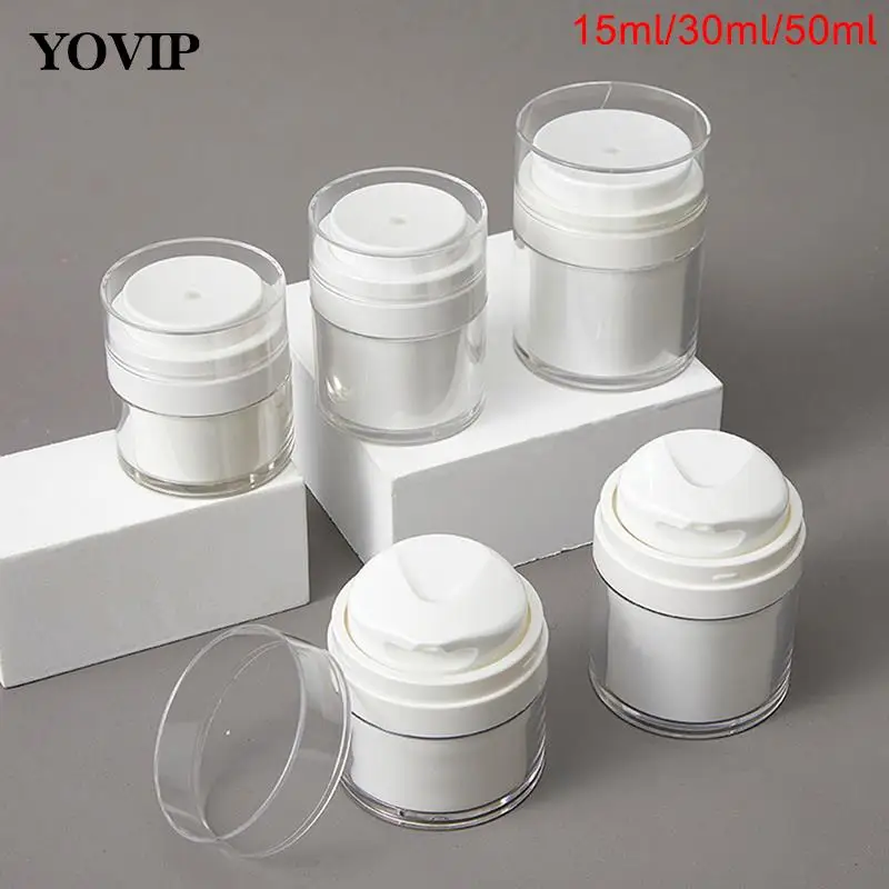 화장품 에어리스 펌프 항아리 빈 아크릴 크림 리필 캔, 진공 병 용기, 휴대용 여행 도구, 15g, 30g, 50g, 1 개