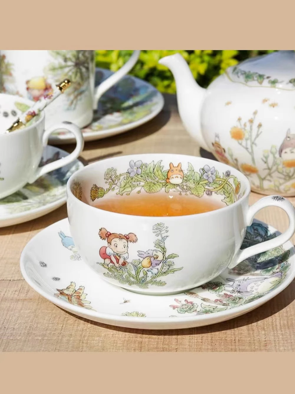 Japanese Luxury Cartoon Bone China Coffee Cups Saucers Mugs Flat Plates Tableware High-end Gift Boxes ceramic coffee cup set