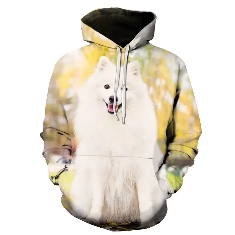 thumbnail image 1 of Nueva sudadera con capucha con estampado de perro samoyedo lindo unisex, sudadera con capucha informal de tendencia de otoño, sudadera de gran tamaño para hombres y niños, 1 of 5