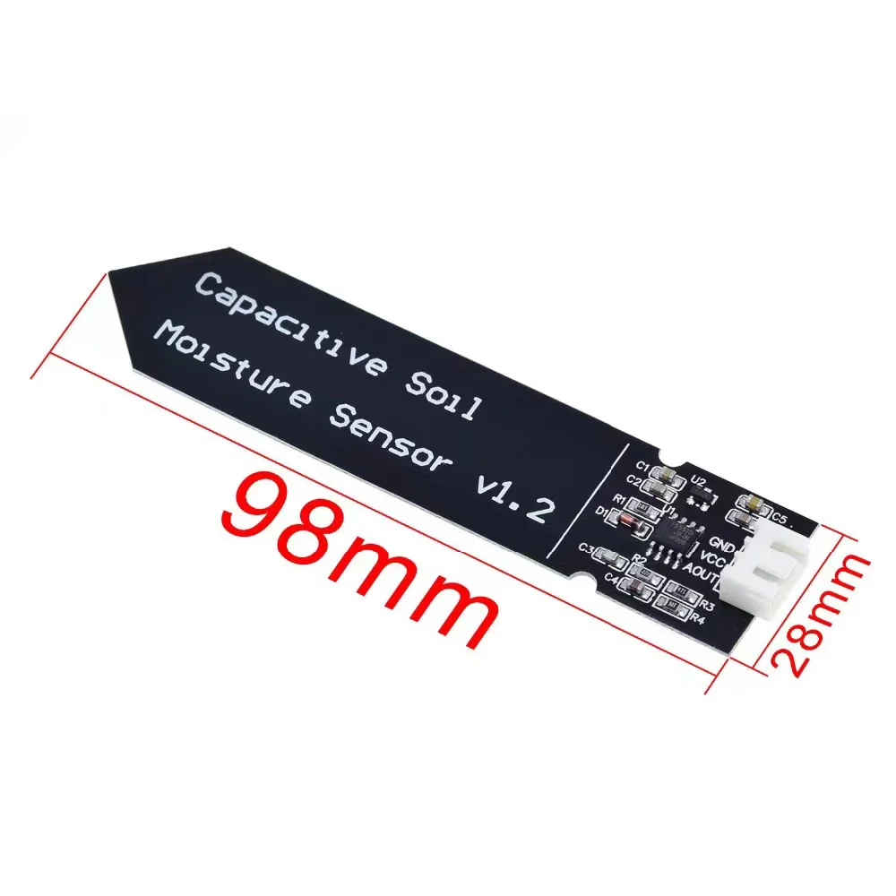 정전식 토양 수분 센서 모듈 |   부식 방지, 3.35.5V 광범위 전압 |   Arduino용 중력 인터페이스 포함