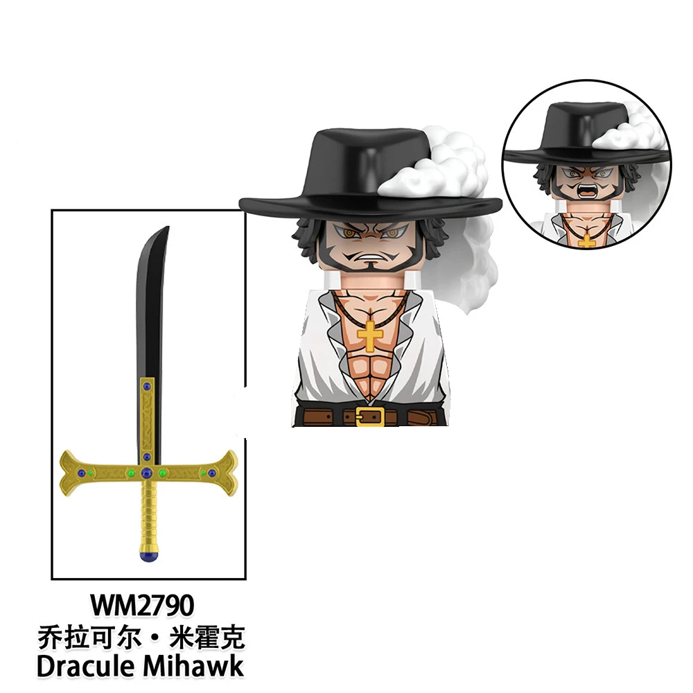 Anime Series One Piece Mini Action Figure Doll Franky Sir Crocodile Buggy Jinbe Assembling Building Block Doll Toy Ornament Gift