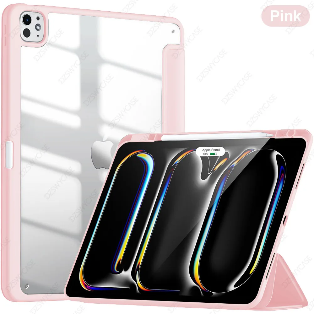 Enhanced Protective Case for 13-Inch Tablet with Pencil Holder, Shockproof TPU, Clear Back, and Auto Wake/Sleep Function